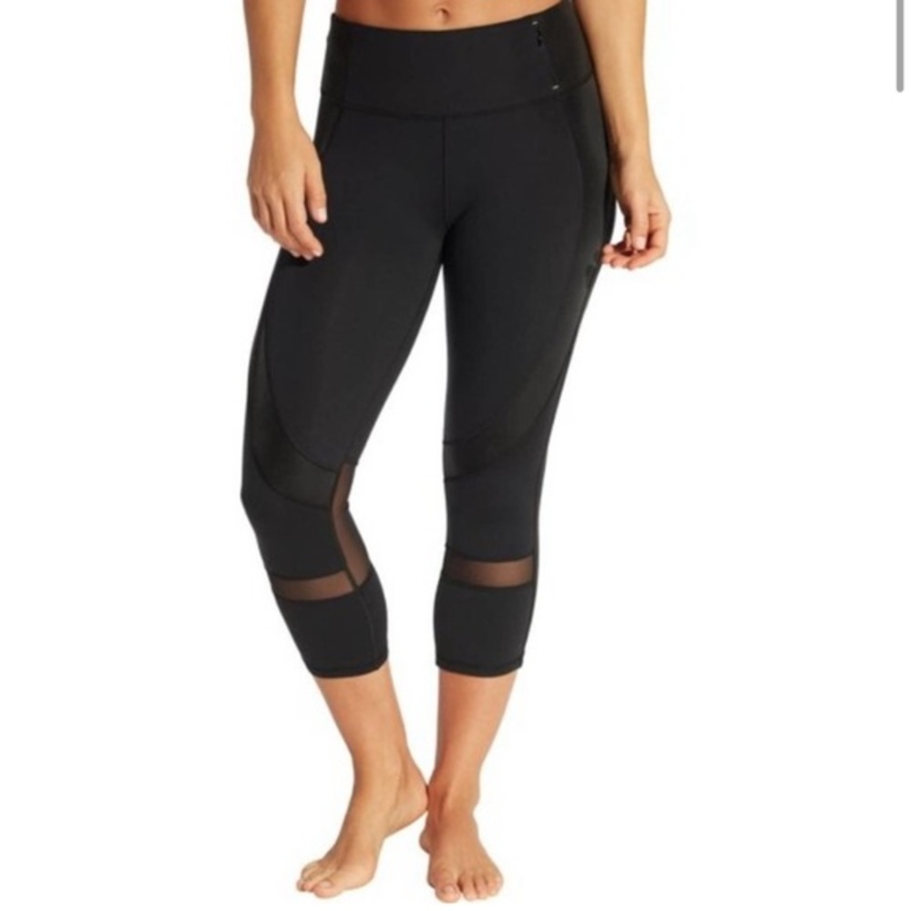 Calia Mesh panel Capri Leggings Small Black
